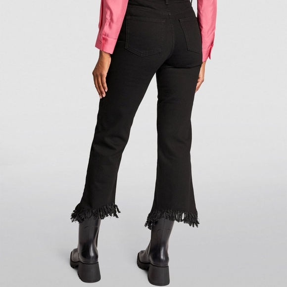 MAJE Pavata Flared Frayed-Hem Stretch-Denim Jeans - Picture 3 of 11